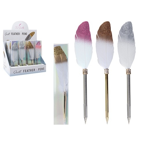 Glitter Top Feather Ball Pen – Wholesale Uk