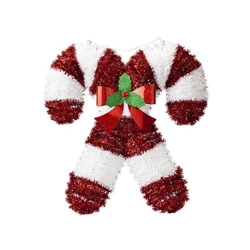 Double Candy Cane Tinsel Decoration With Lights – Wholesale Uk